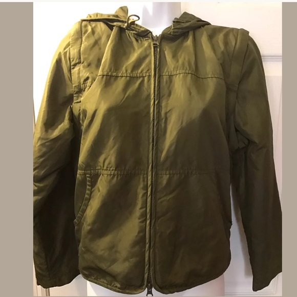 RALPH LAUREN Convertible Jacket Vest Coat Hooded Olive Green Plaid Lined Preppy - Picture 2 of 8